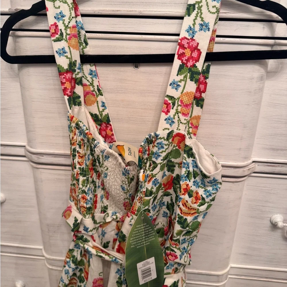 FARM Rio Tropical Romance Off White Romper NWT - Picture 9 of 9